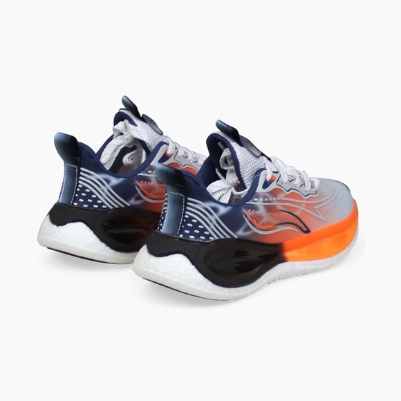 Men's Low Top Chunky Sole Lace Up Wave Detail Sneaker in Multi Colour Upper - Picture 2 of 4